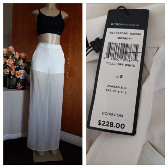 BCBG MAXAZRIA Maxi Skirt Silk with Underneath shorts - Picture 3 of 10